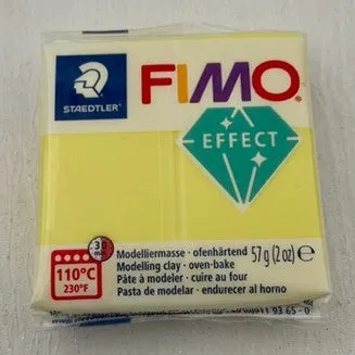 FIMO Effect Polymer Clay 57G Block Translucent Yellow (104)