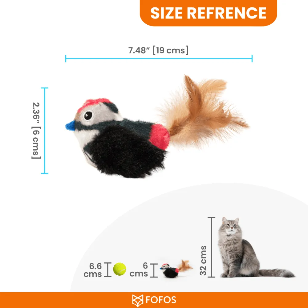 Fofos Black Bird with Catnip Balls Interactive Toy for Cats