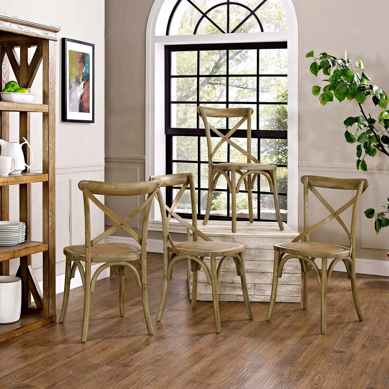 Gear Dining Side Chair Set of 4 Natural EEI-3482-NAT