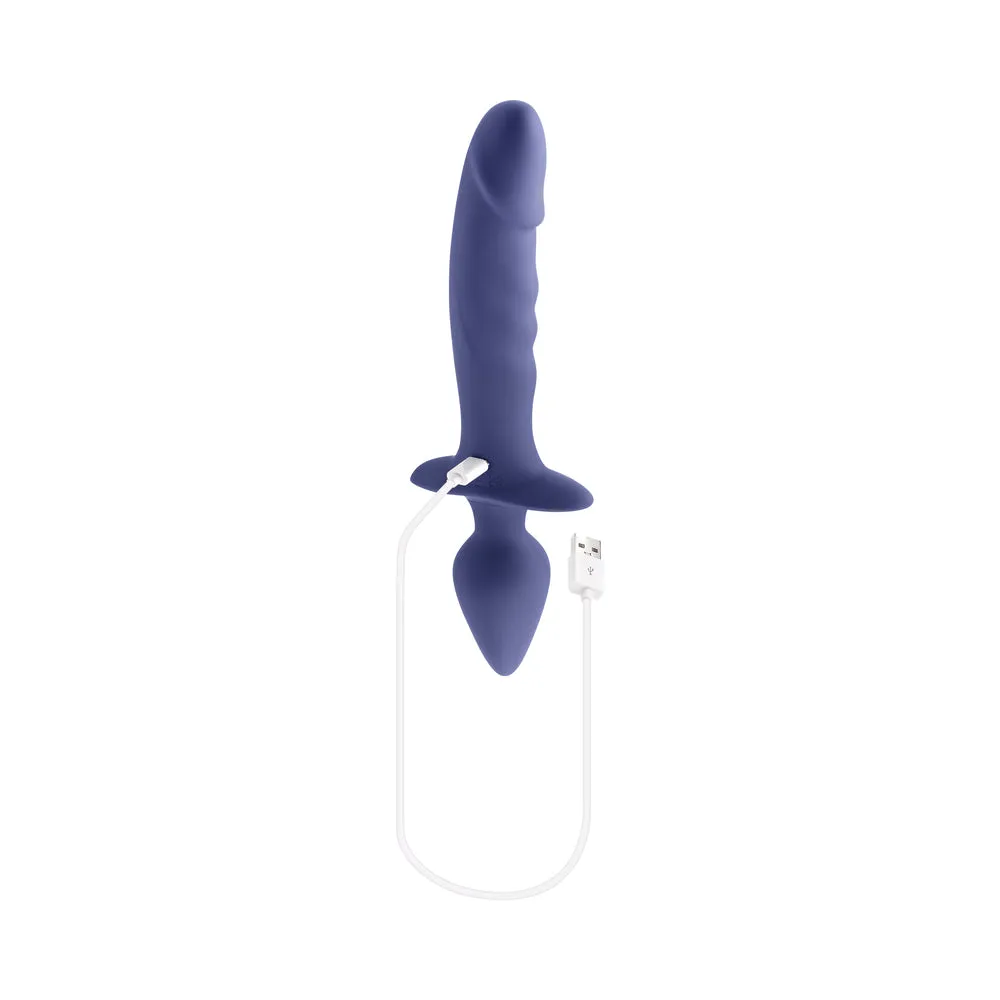 Gender X Dual Defender Rechargeable Silicone Dual End Vibrator with Remote Purple