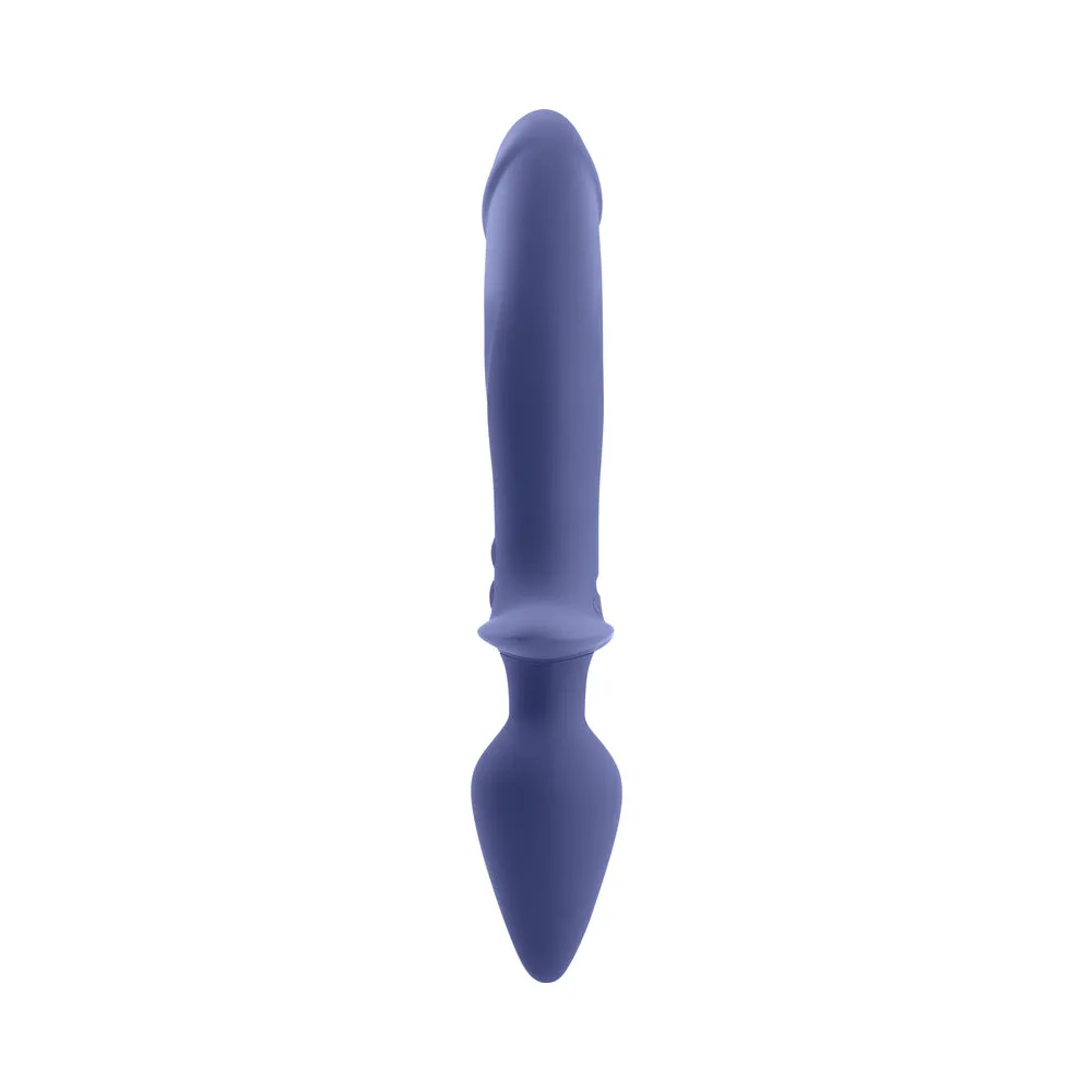 Gender X Dual Defender Rechargeable Silicone Dual End Vibrator with Remote Purple