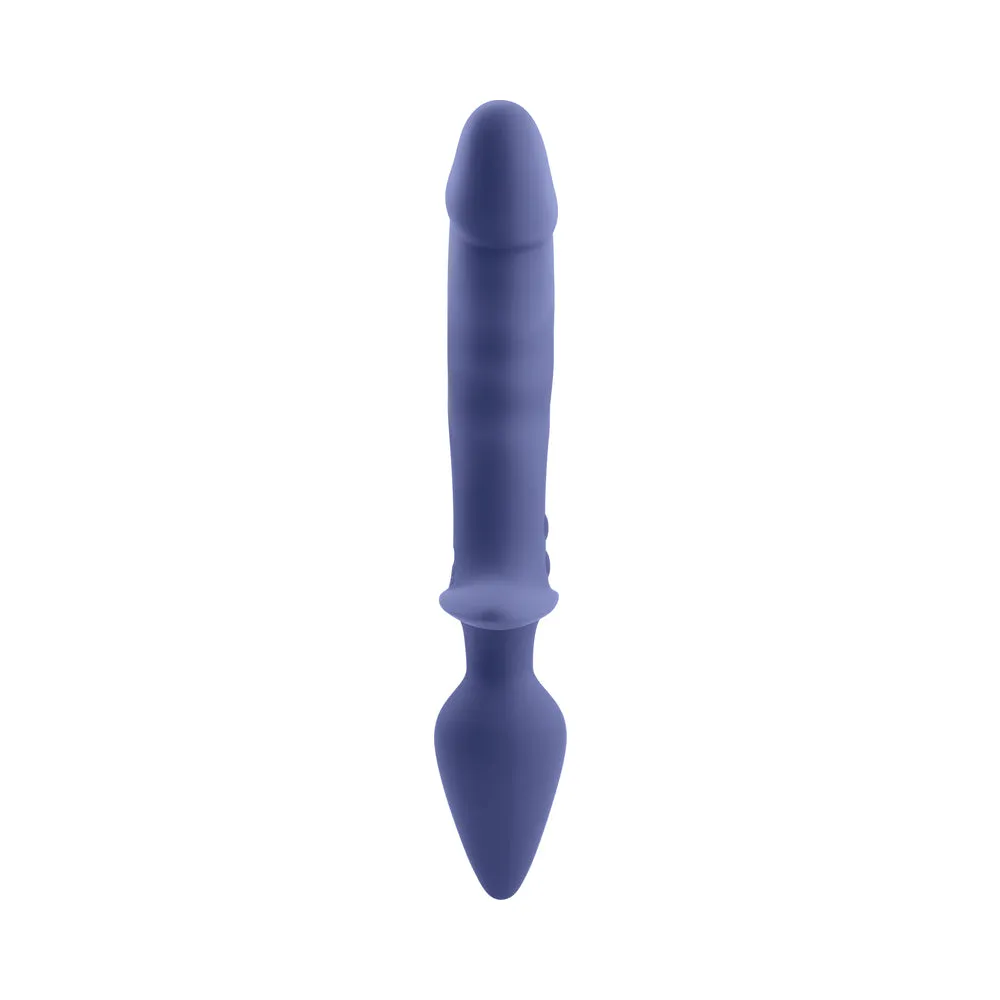 Gender X Dual Defender Rechargeable Silicone Dual End Vibrator with Remote Purple