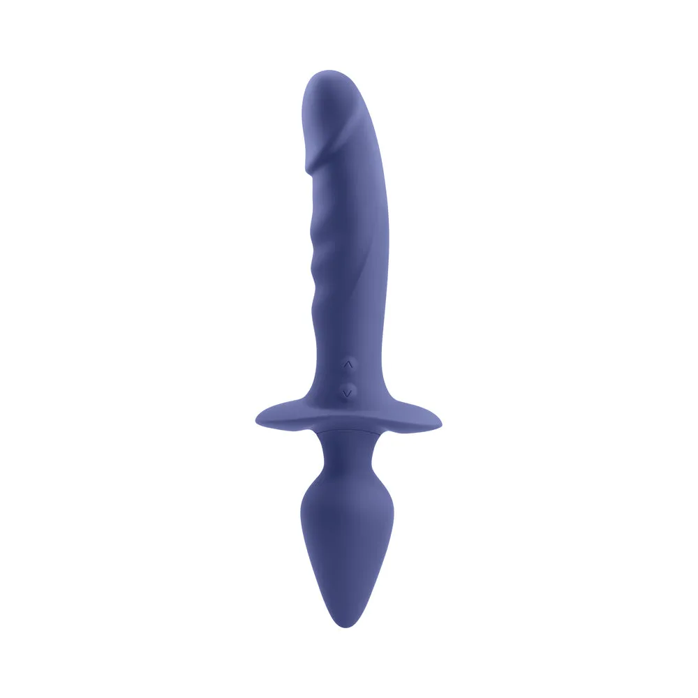 Gender X Dual Defender Rechargeable Silicone Dual End Vibrator with Remote Purple