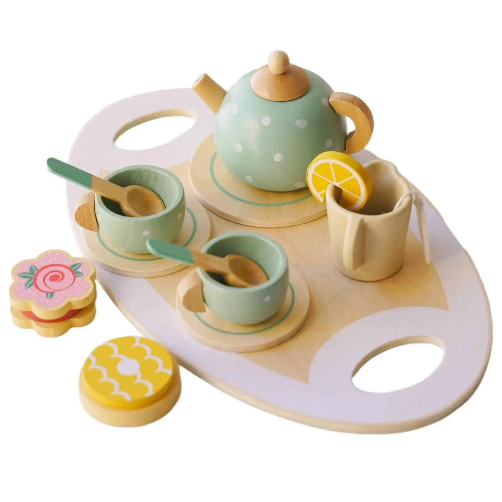 Green Wooden Tea Party Set