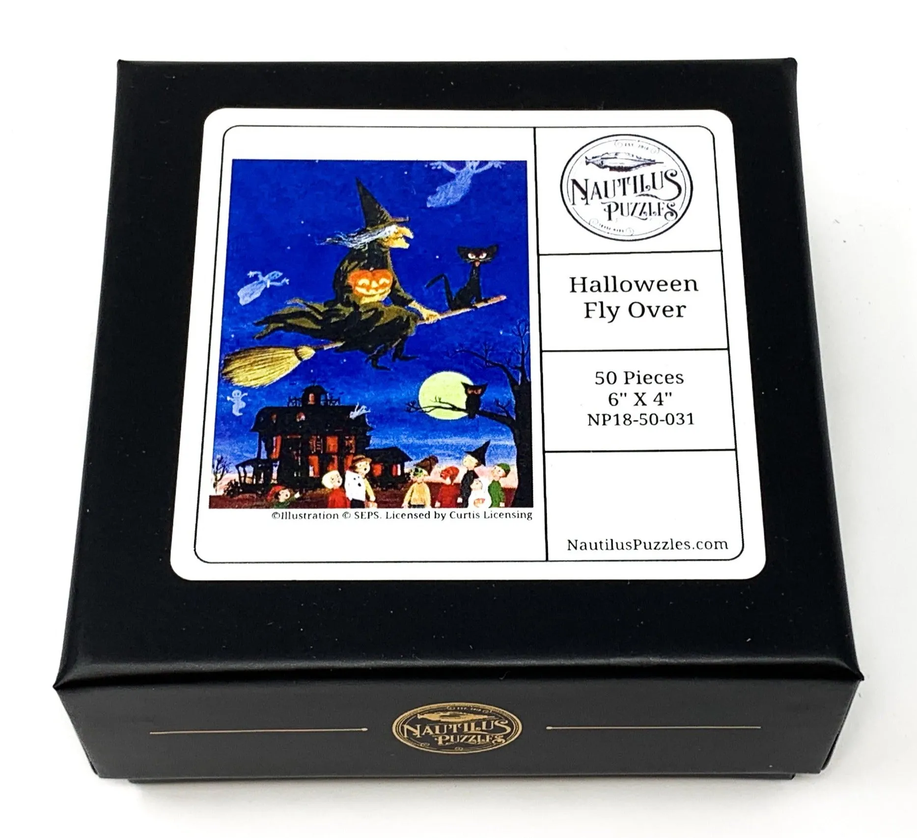 Halloween Fly Over (50 Pieces) Mini Halloween Wooden Jigsaw Puzzle