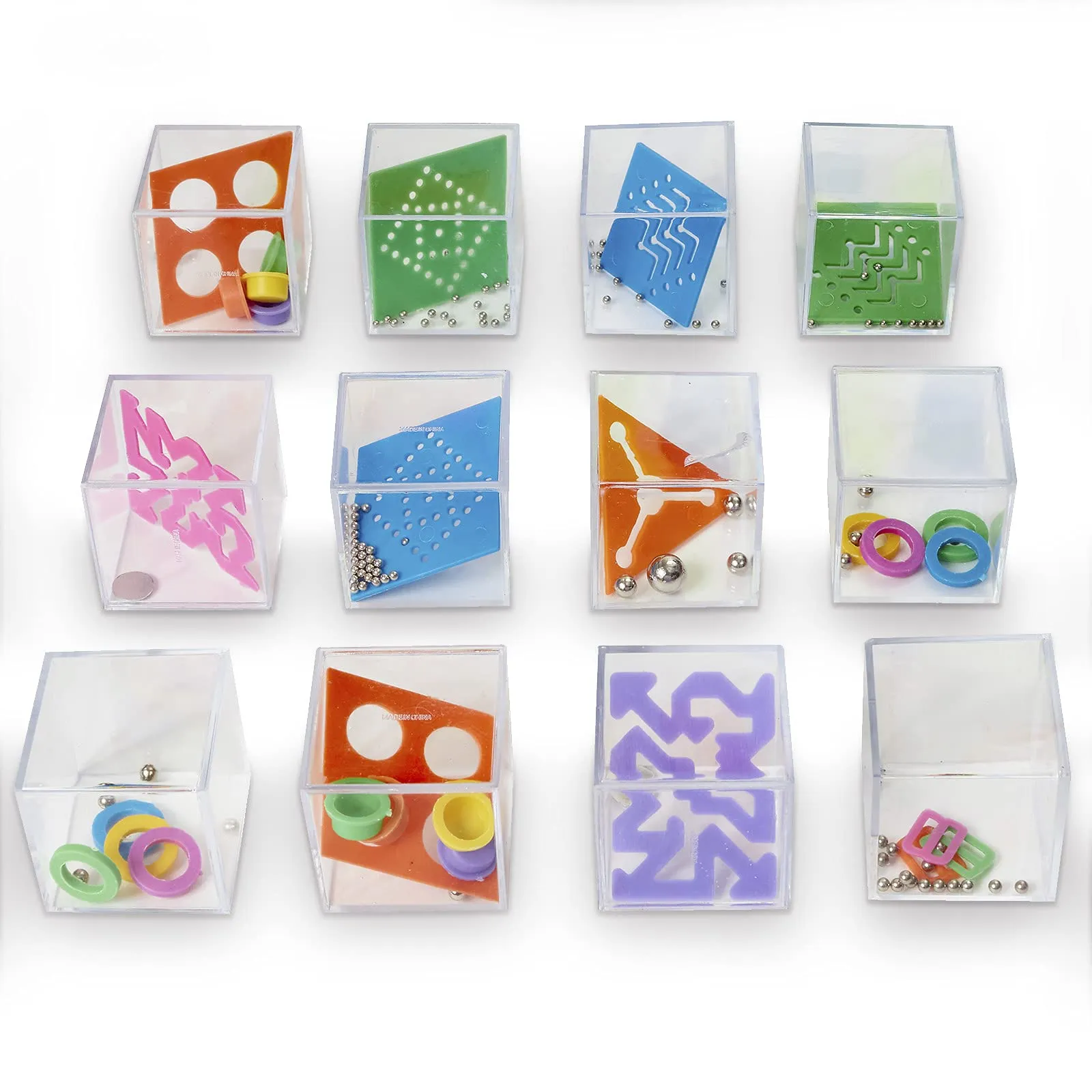 Kicko Assorted Mind Teaser Puzzle - 12 Pack - Pocket Size Toys for Mental Development