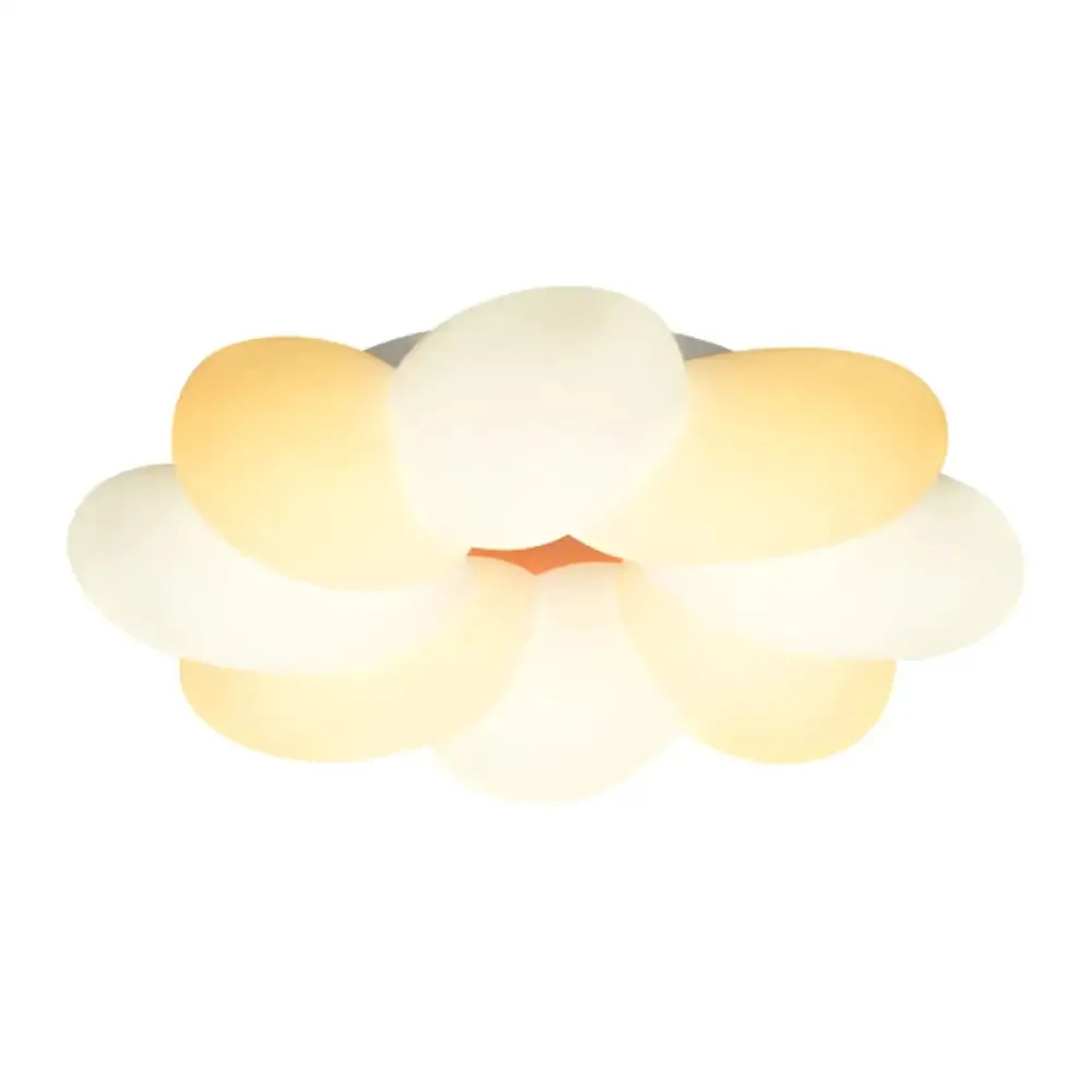 Kids Flower Flush Mount Lighting - 1 Light Plastic Ceiling Fixture for Girls Bedroom