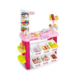 Kids Supermarket Pretend Play Ice cream Dessert Shop Toys Set Scanner Register