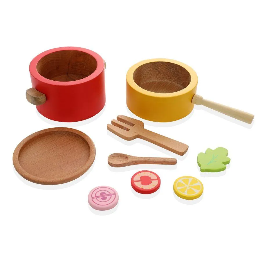 Kitchen Play Set | Beech Wood Cooking Set (9 Pcs)