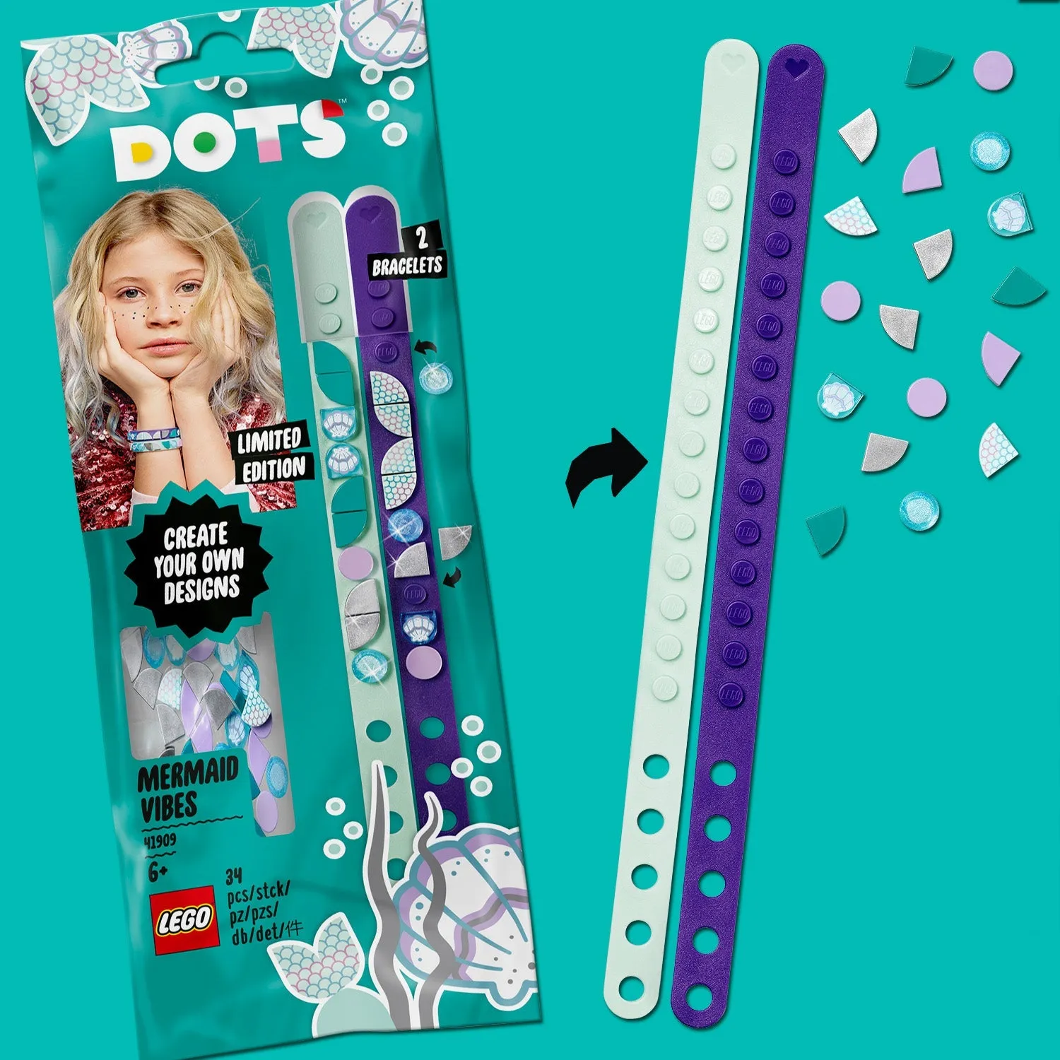 LEGO 41909 Dots Mermaid Vibes Bracelets