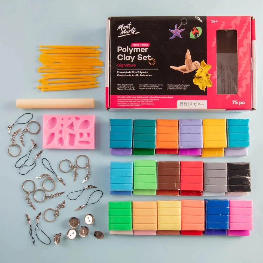 Make n Bake Polymer Clay Set 75pc - Mont Marte