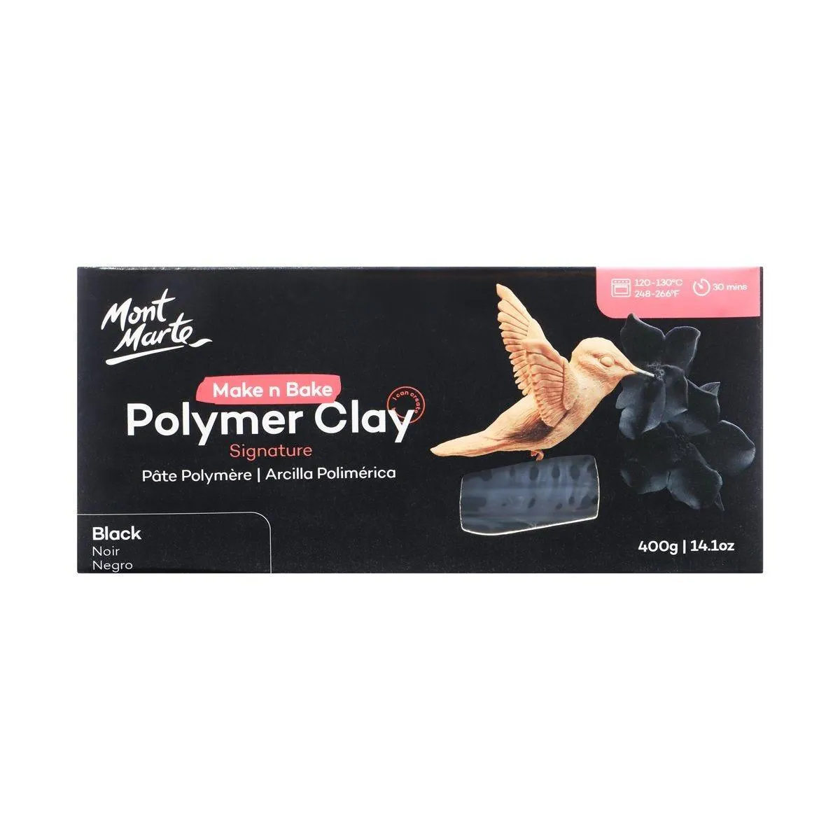 Make n Bake Polymer Clay Signature 400g (14.1oz) - Black  Mont Marte