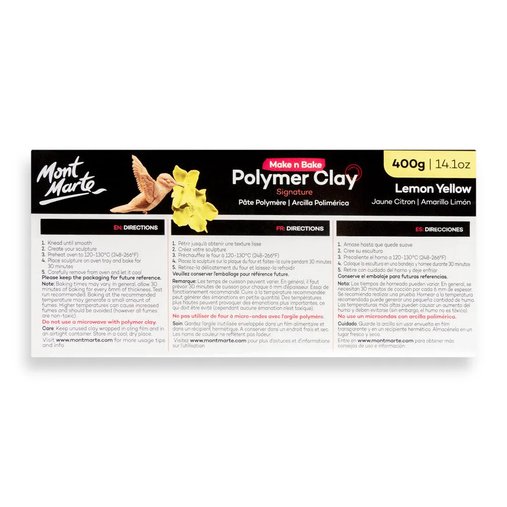 Make n Bake Polymer Clay Signature 400g (14.1oz) - Lemon Yellow