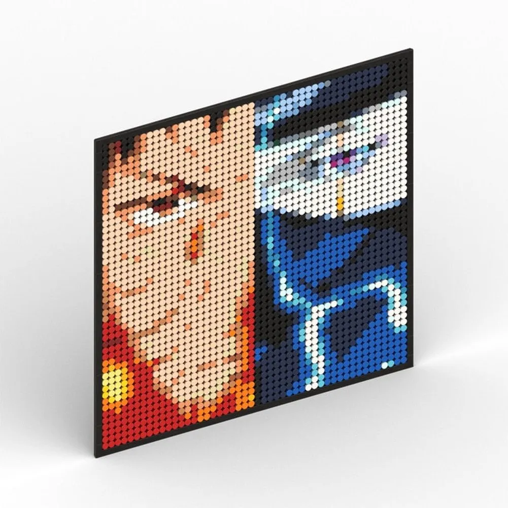 MOC  Compatible  Naruto Sasuke Kakashi Uchiha Itachi Akatsuki Gaara Pein Lee Kurama Pixel Art Building Blocks Brick Decoration Mosaic DIY Toys