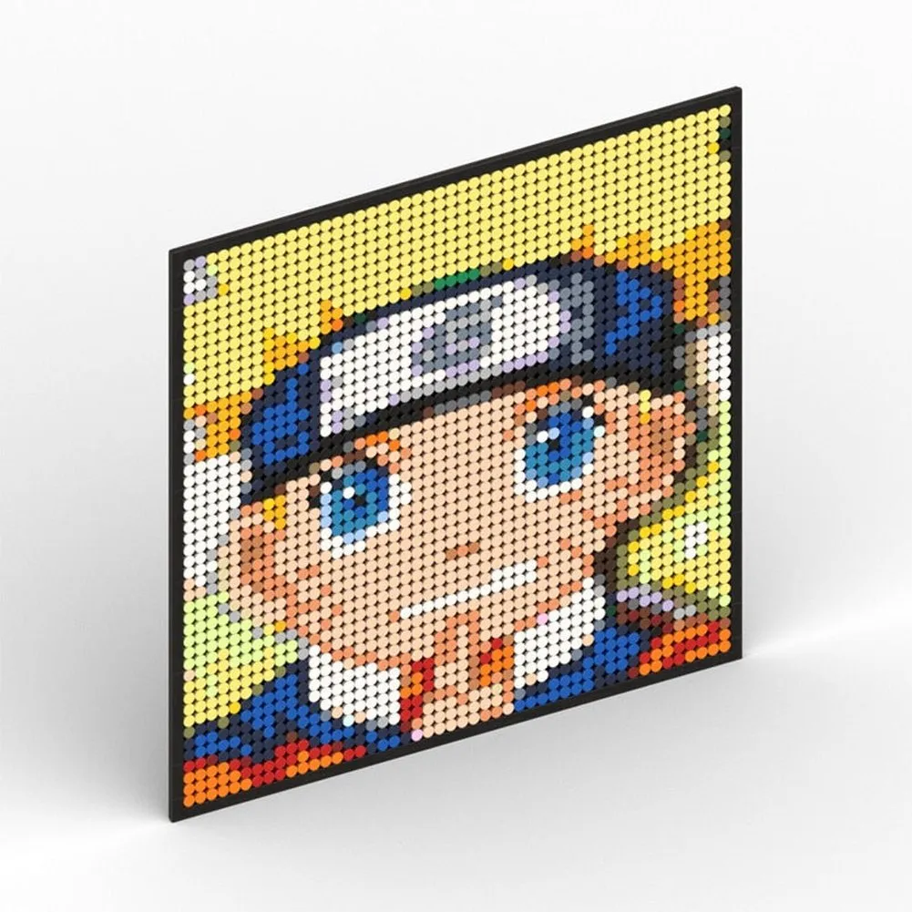 MOC  Compatible  Naruto Sasuke Kakashi Uchiha Itachi Akatsuki Gaara Pein Lee Kurama Pixel Art Building Blocks Brick Decoration Mosaic DIY Toys