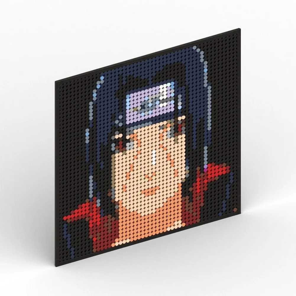 MOC  Compatible  Naruto Sasuke Kakashi Uchiha Itachi Akatsuki Gaara Pein Lee Kurama Pixel Art Building Blocks Brick Decoration Mosaic DIY Toys