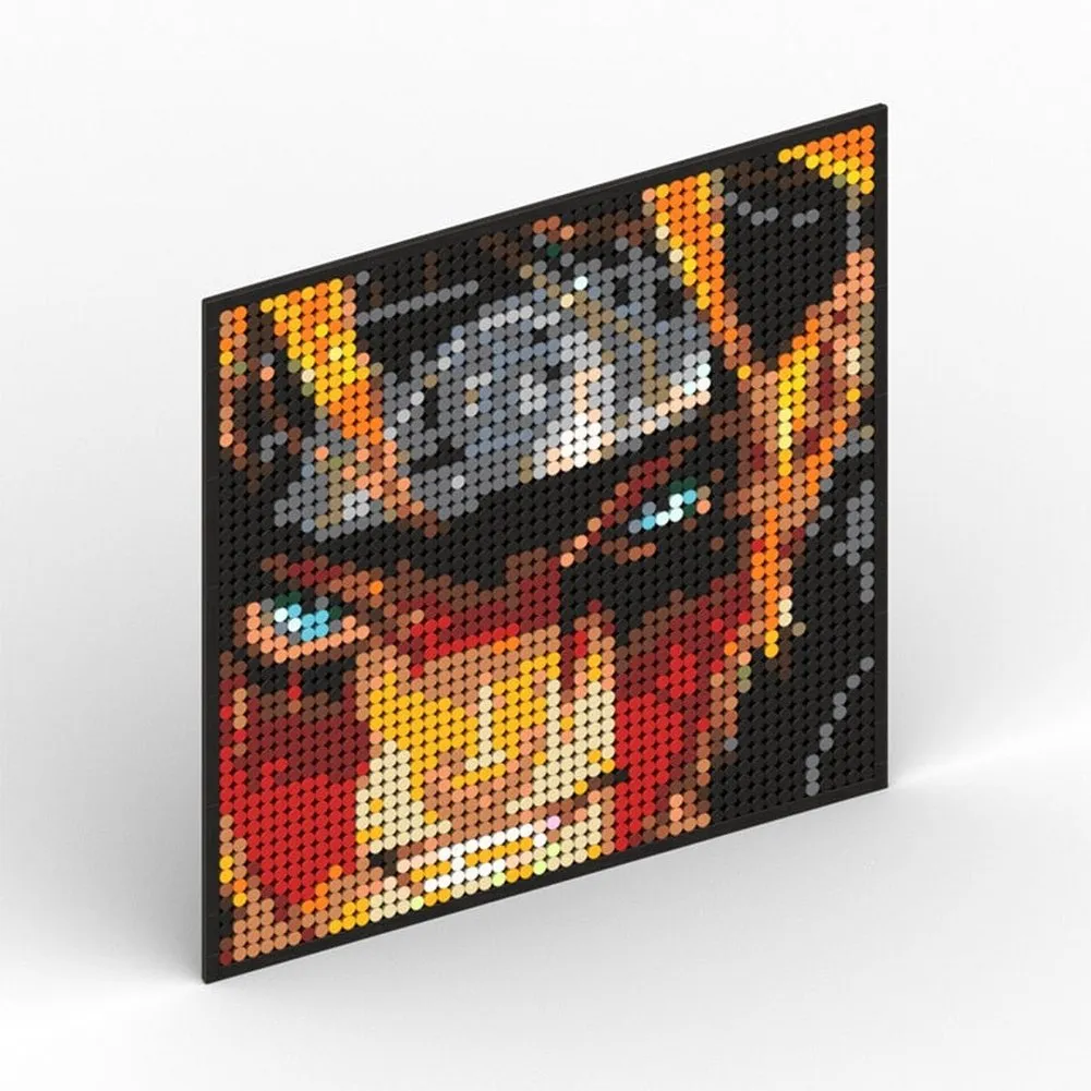 MOC  Compatible  Naruto Sasuke Kakashi Uchiha Itachi Akatsuki Gaara Pein Lee Kurama Pixel Art Building Blocks Brick Decoration Mosaic DIY Toys