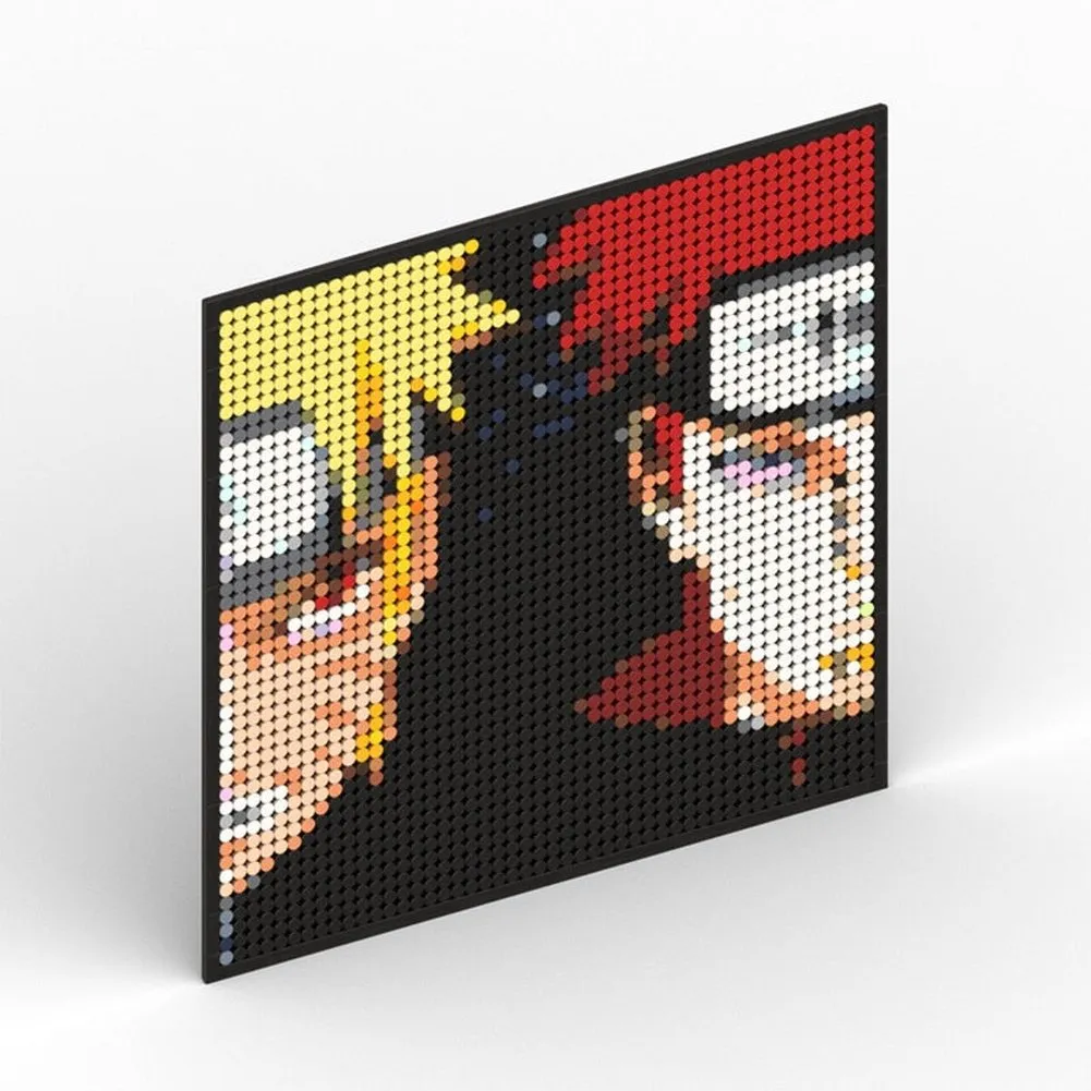 MOC  Compatible  Naruto Sasuke Kakashi Uchiha Itachi Akatsuki Gaara Pein Lee Kurama Pixel Art Building Blocks Brick Decoration Mosaic DIY Toys