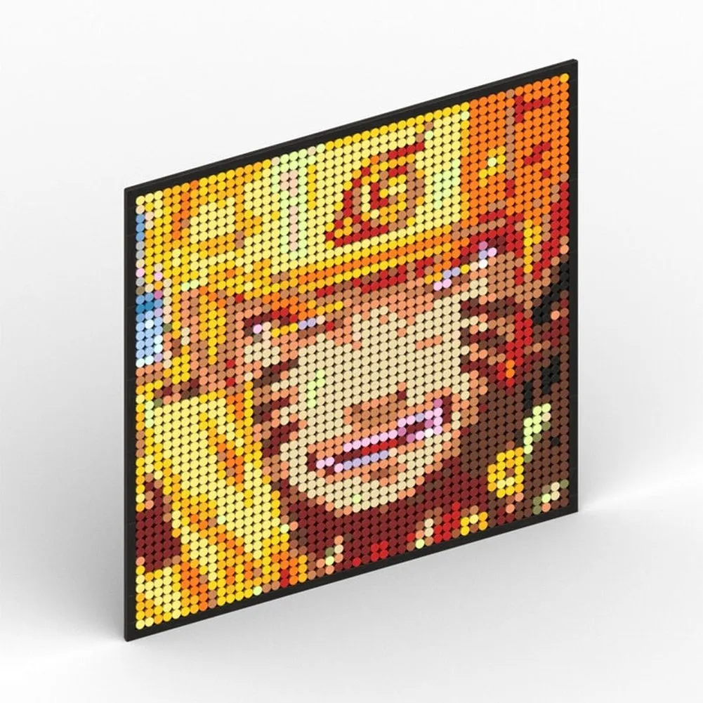 MOC  Compatible  Naruto Sasuke Kakashi Uchiha Itachi Akatsuki Gaara Pein Lee Kurama Pixel Art Building Blocks Brick Decoration Mosaic DIY Toys