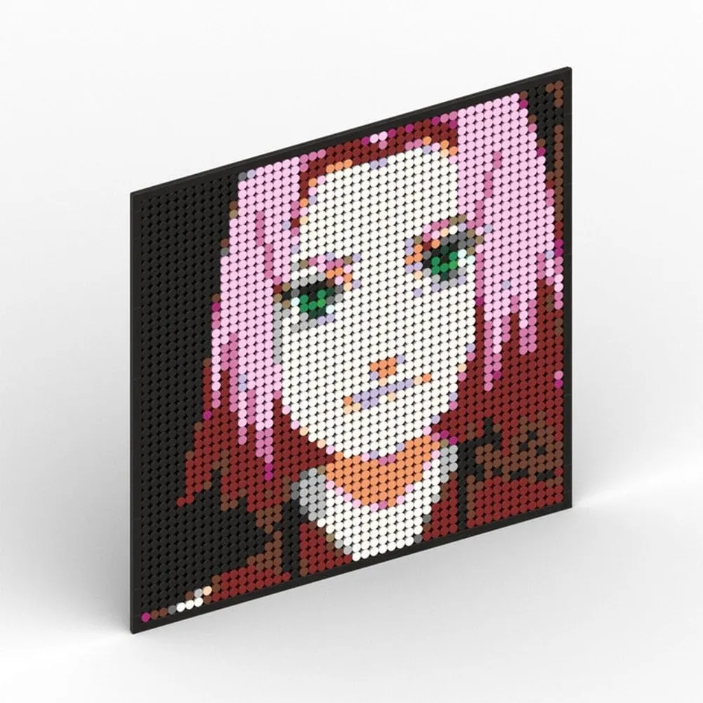 MOC  Compatible  Naruto Sasuke Kakashi Uchiha Itachi Akatsuki Gaara Pein Lee Kurama Pixel Art Building Blocks Brick Decoration Mosaic DIY Toys