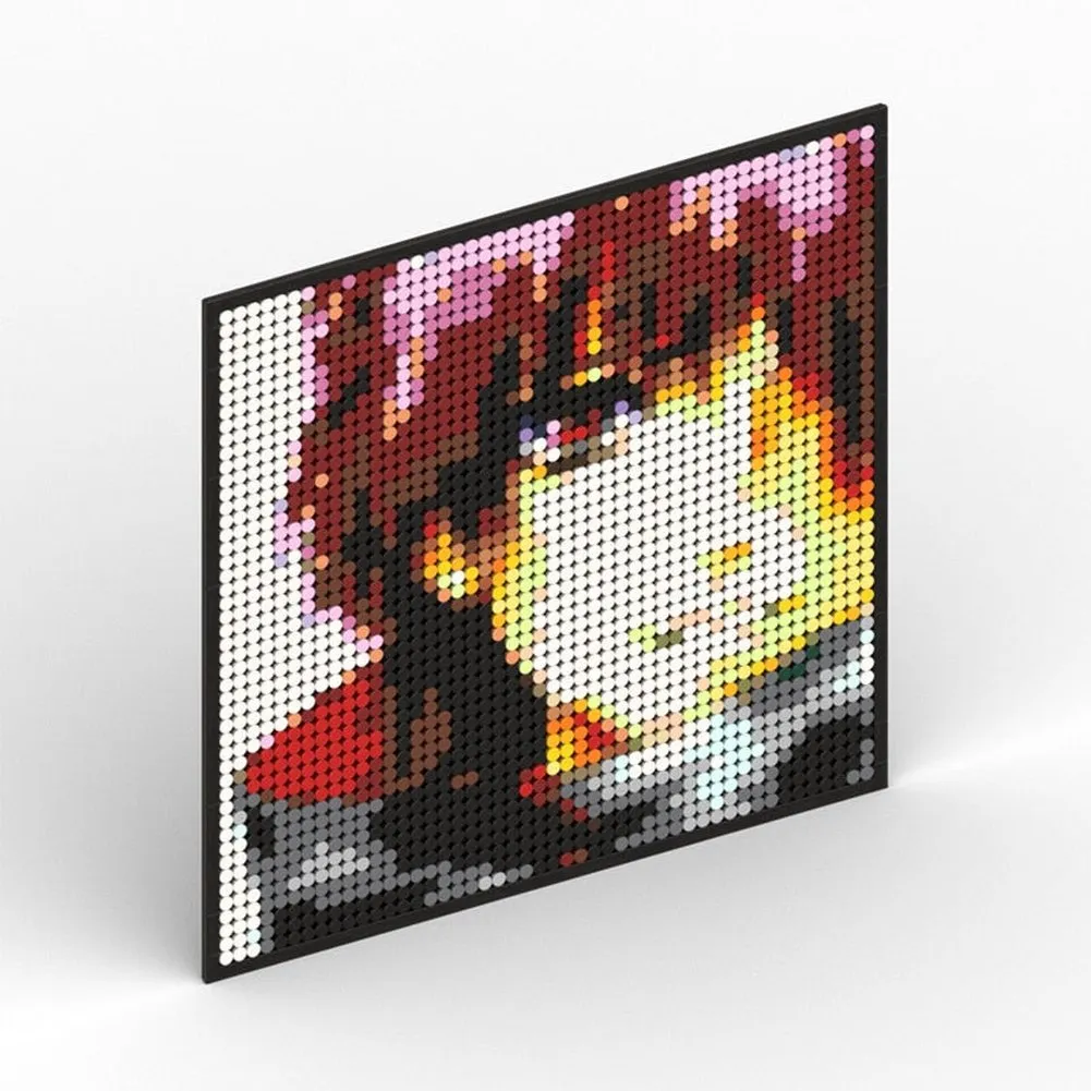 MOC  Compatible  Naruto Sasuke Kakashi Uchiha Itachi Akatsuki Gaara Pein Lee Kurama Pixel Art Building Blocks Brick Decoration Mosaic DIY Toys