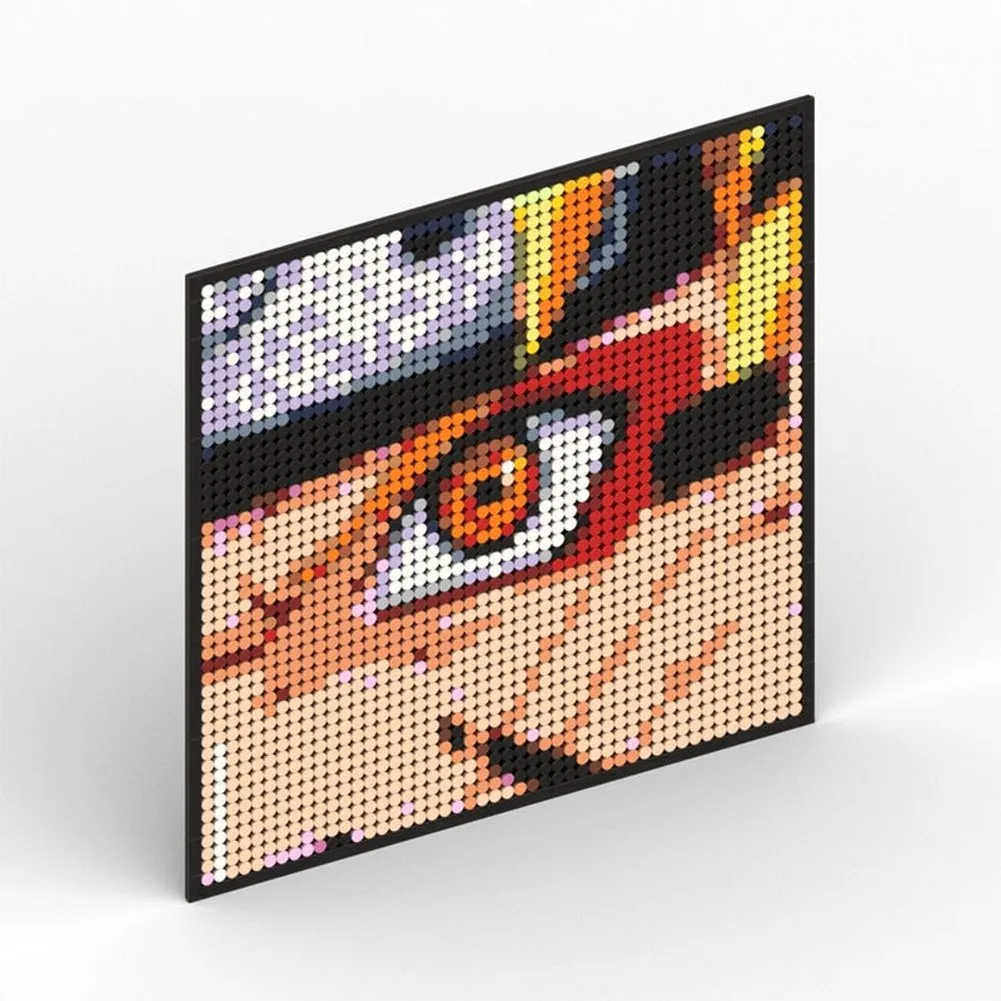 MOC  Compatible  Naruto Sasuke Kakashi Uchiha Itachi Akatsuki Gaara Pein Lee Kurama Pixel Art Building Blocks Brick Decoration Mosaic DIY Toys