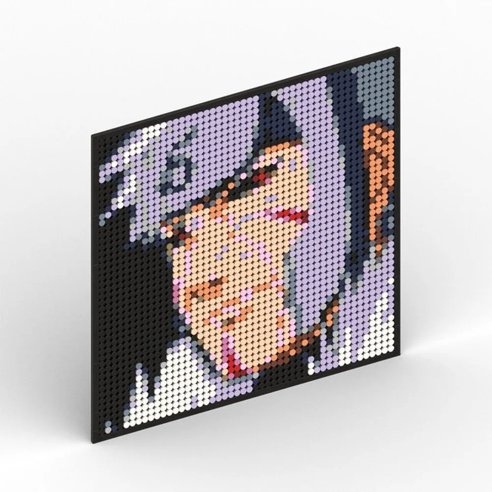 MOC  Compatible  Naruto Sasuke Kakashi Uchiha Itachi Akatsuki Gaara Pein Lee Kurama Pixel Art Building Blocks Brick Decoration Mosaic DIY Toys