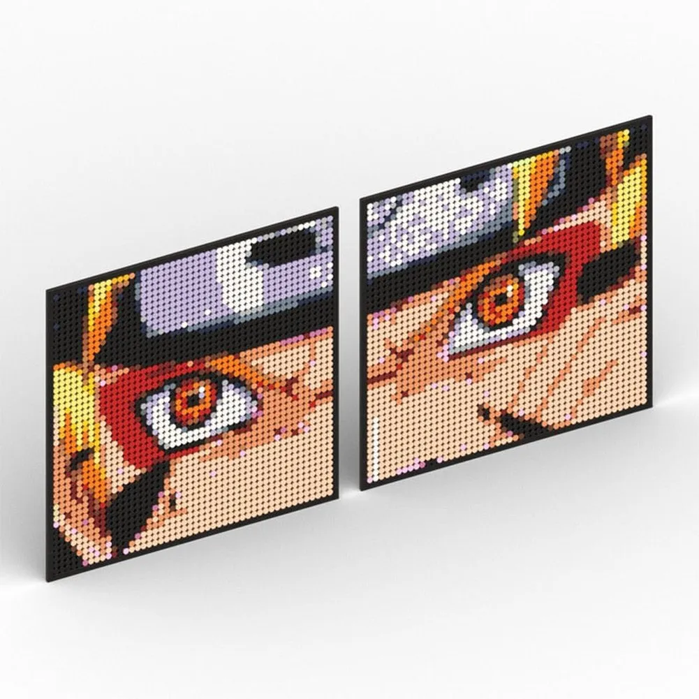 MOC  Compatible  Naruto Sasuke Kakashi Uchiha Itachi Akatsuki Gaara Pein Lee Kurama Pixel Art Building Blocks Brick Decoration Mosaic DIY Toys