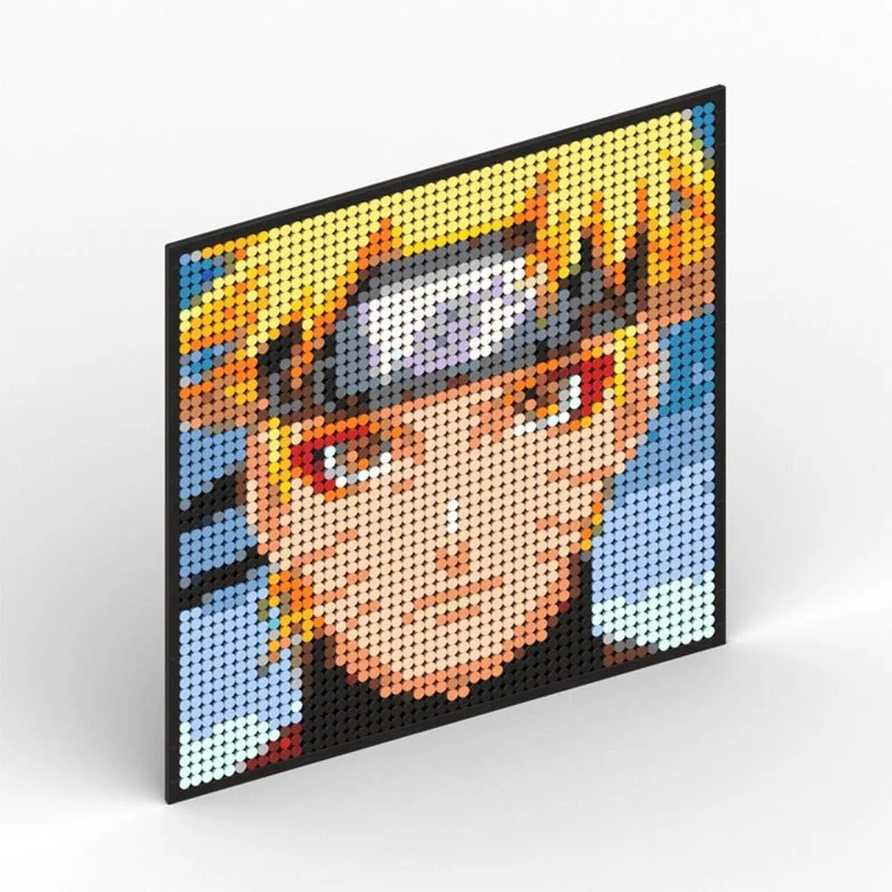 MOC  Compatible  Naruto Sasuke Kakashi Uchiha Itachi Akatsuki Gaara Pein Lee Kurama Pixel Art Building Blocks Brick Decoration Mosaic DIY Toys