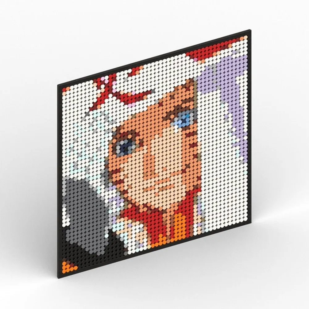 MOC  Compatible  Naruto Sasuke Kakashi Uchiha Itachi Akatsuki Gaara Pein Lee Kurama Pixel Art Building Blocks Brick Decoration Mosaic DIY Toys