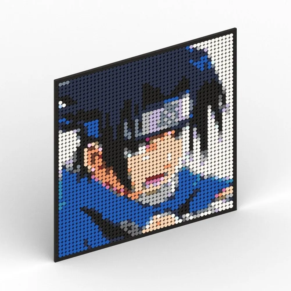 MOC  Compatible  Naruto Sasuke Kakashi Uchiha Itachi Akatsuki Gaara Pein Lee Kurama Pixel Art Building Blocks Brick Decoration Mosaic DIY Toys