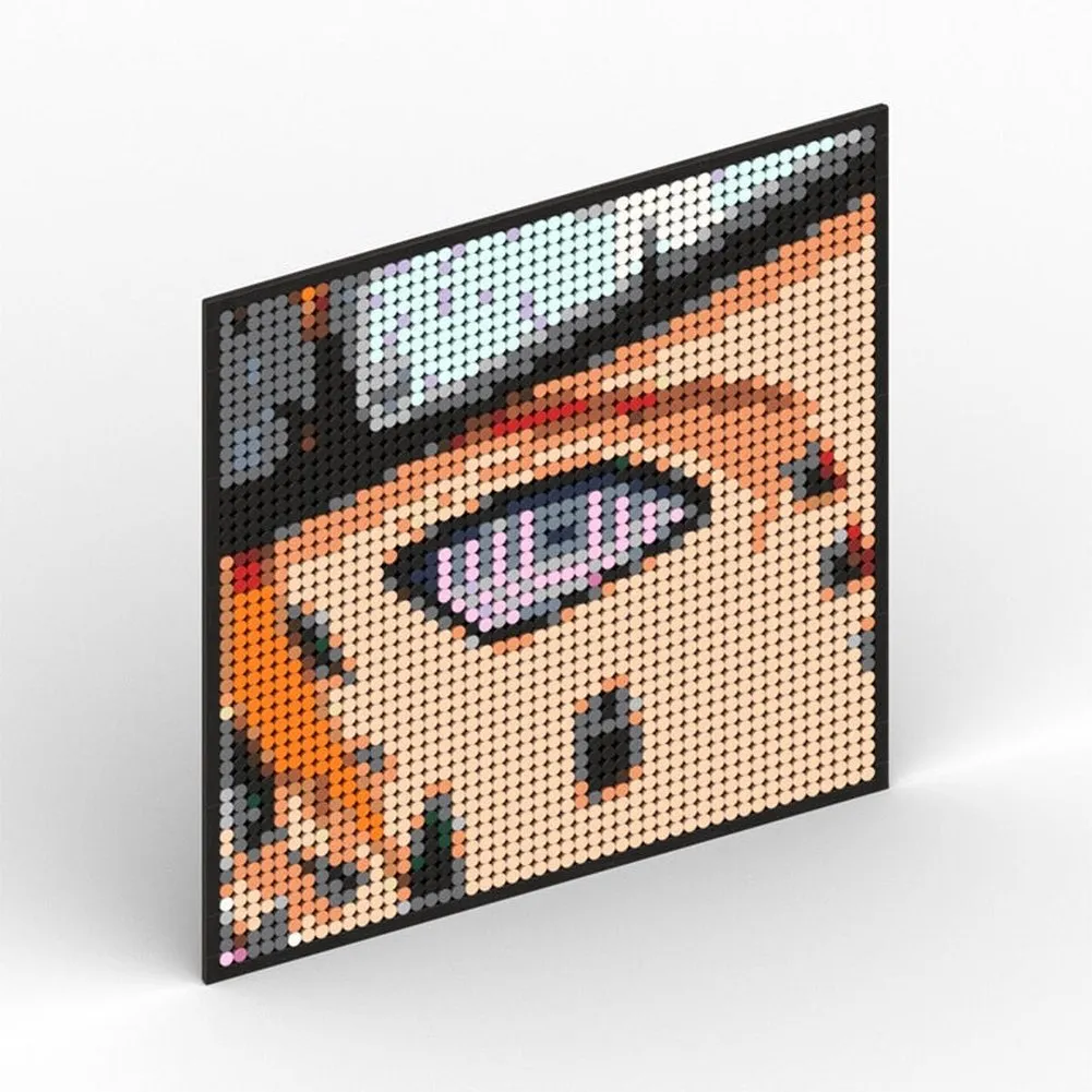 MOC  Compatible  Naruto Sasuke Kakashi Uchiha Itachi Akatsuki Gaara Pein Lee Kurama Pixel Art Building Blocks Brick Decoration Mosaic DIY Toys