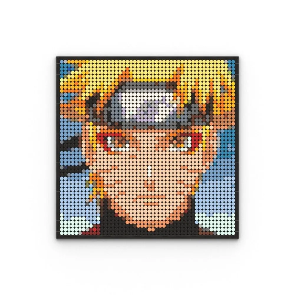 MOC  Compatible  Naruto Sasuke Kakashi Uchiha Itachi Akatsuki Gaara Pein Lee Kurama Pixel Art Building Blocks Brick Decoration Mosaic DIY Toys