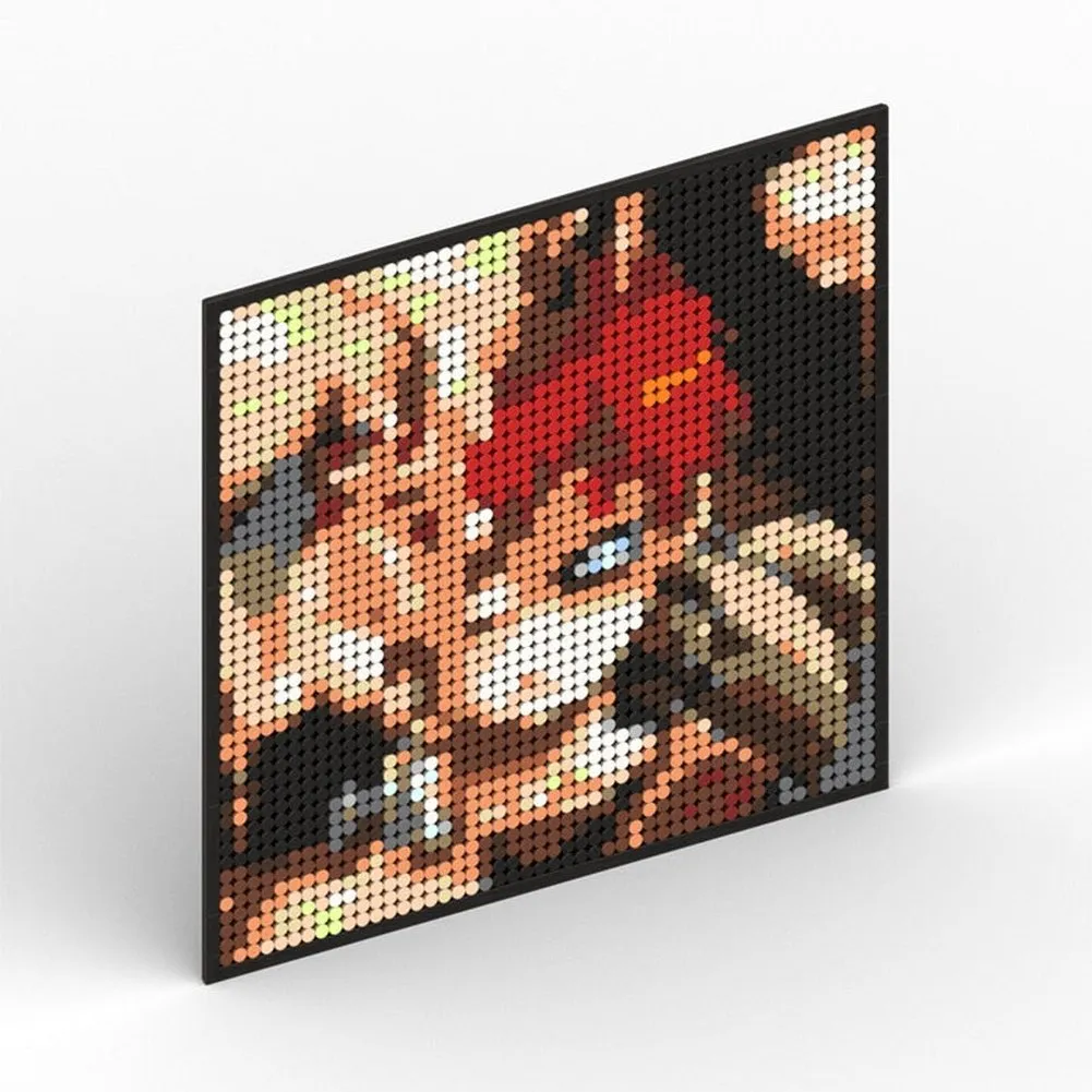 MOC  Compatible  Naruto Sasuke Kakashi Uchiha Itachi Akatsuki Gaara Pein Lee Kurama Pixel Art Building Blocks Brick Decoration Mosaic DIY Toys