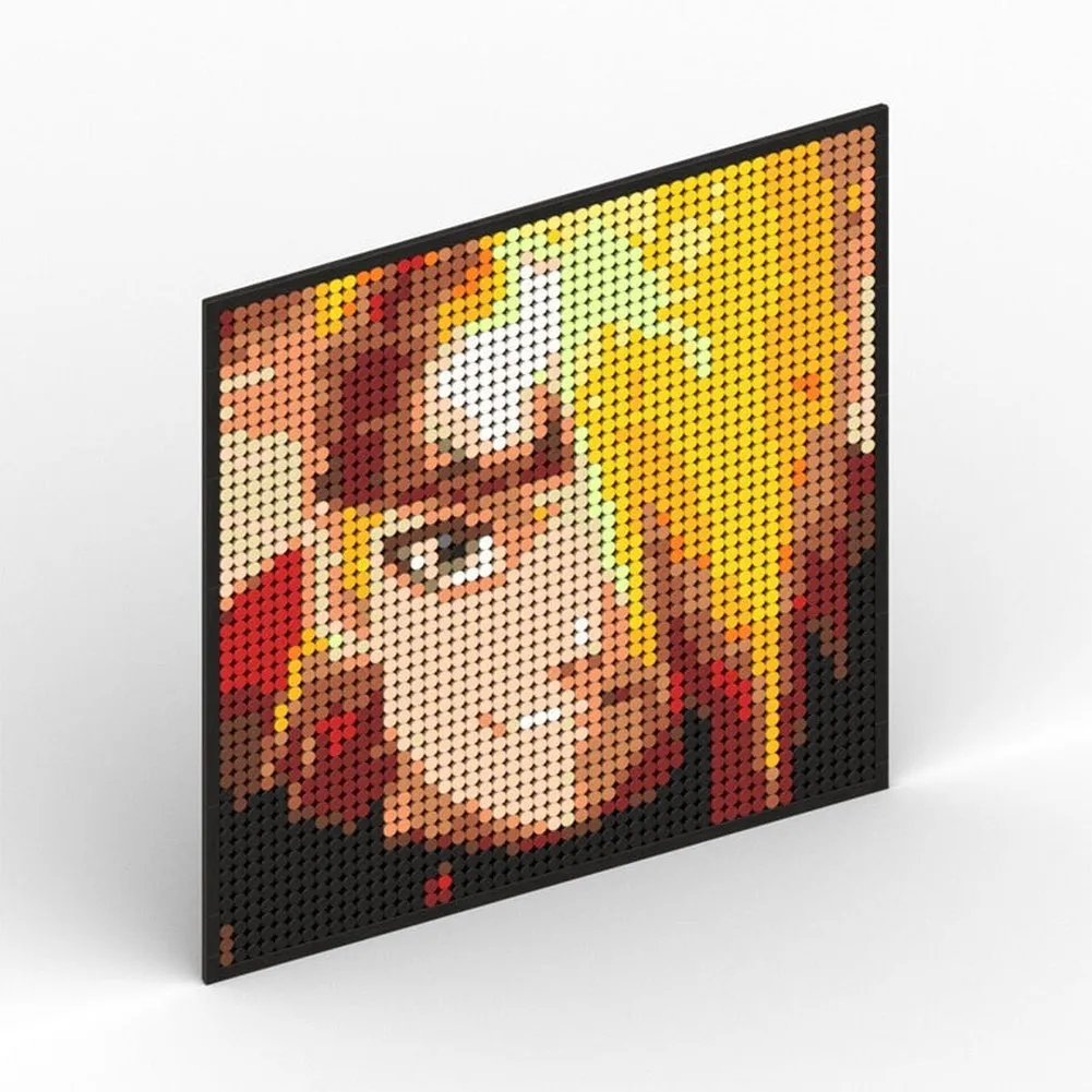 MOC  Compatible  Naruto Sasuke Kakashi Uchiha Itachi Akatsuki Gaara Pein Lee Kurama Pixel Art Building Blocks Brick Decoration Mosaic DIY Toys