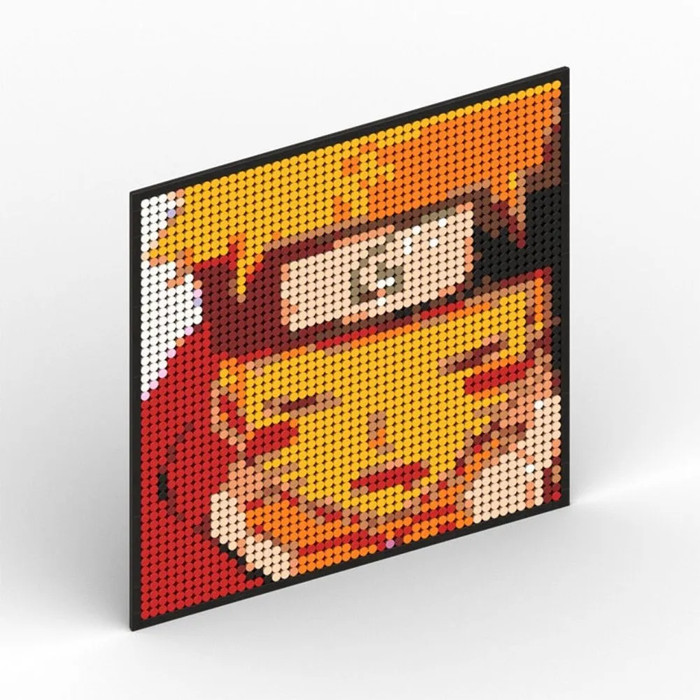 MOC  Compatible  Naruto Sasuke Kakashi Uchiha Itachi Akatsuki Gaara Pein Lee Kurama Pixel Art Building Blocks Brick Decoration Mosaic DIY Toys