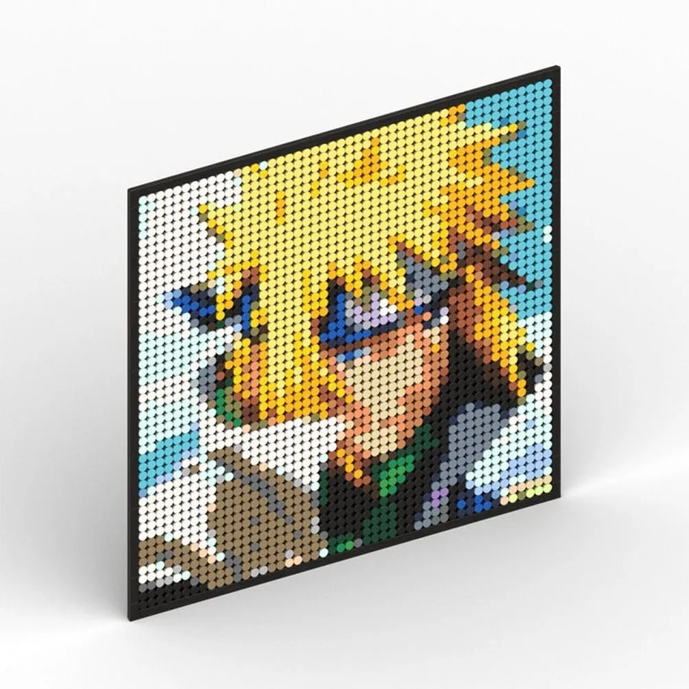 MOC  Compatible  Naruto Sasuke Kakashi Uchiha Itachi Akatsuki Gaara Pein Lee Kurama Pixel Art Building Blocks Brick Decoration Mosaic DIY Toys