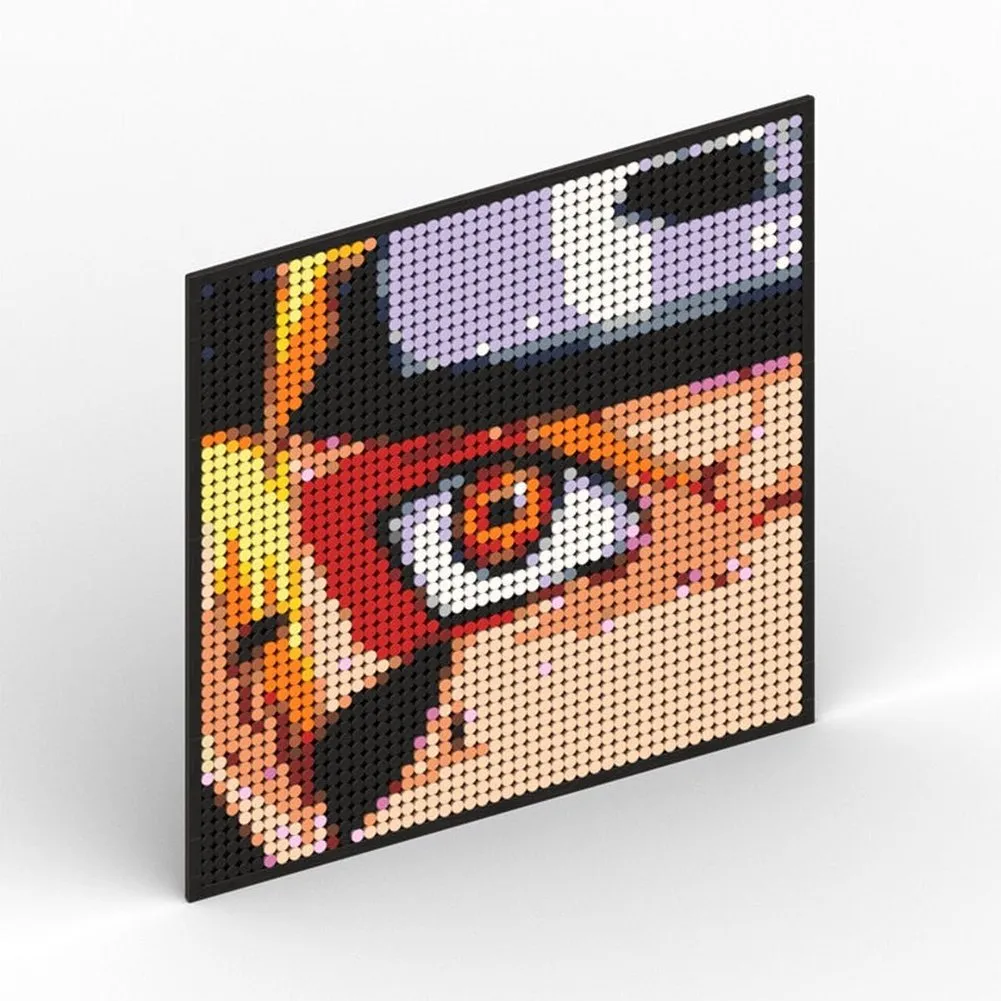 MOC  Compatible  Naruto Sasuke Kakashi Uchiha Itachi Akatsuki Gaara Pein Lee Kurama Pixel Art Building Blocks Brick Decoration Mosaic DIY Toys