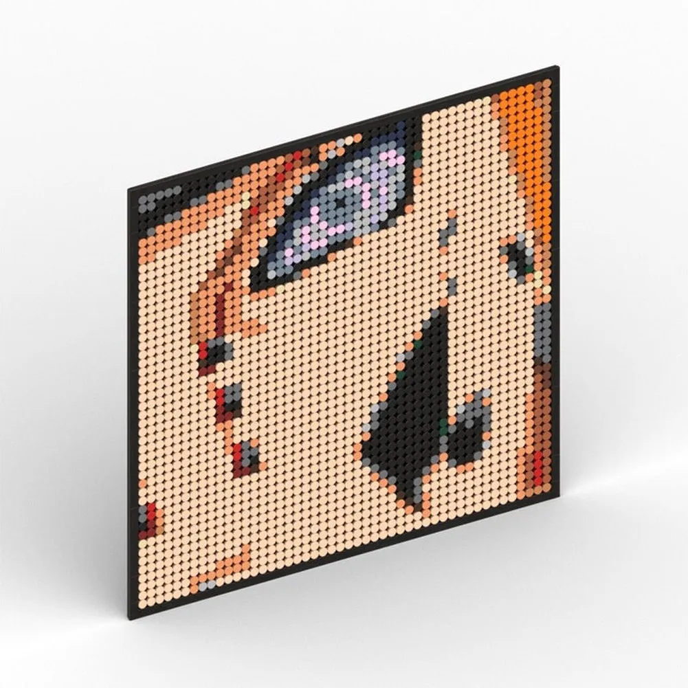 MOC  Compatible  Naruto Sasuke Kakashi Uchiha Itachi Akatsuki Gaara Pein Lee Kurama Pixel Art Building Blocks Brick Decoration Mosaic DIY Toys