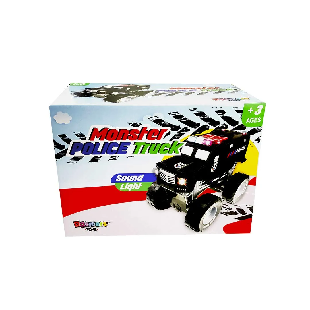 Monster Truck with Lights and Sounds, Police Vehicle Toy, for Boys and Girls Ages 3 