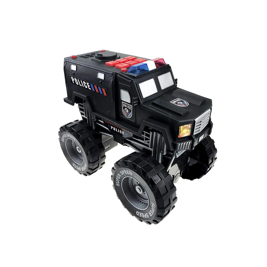 Monster Truck with Lights and Sounds, Police Vehicle Toy, for Boys and Girls Ages 3 