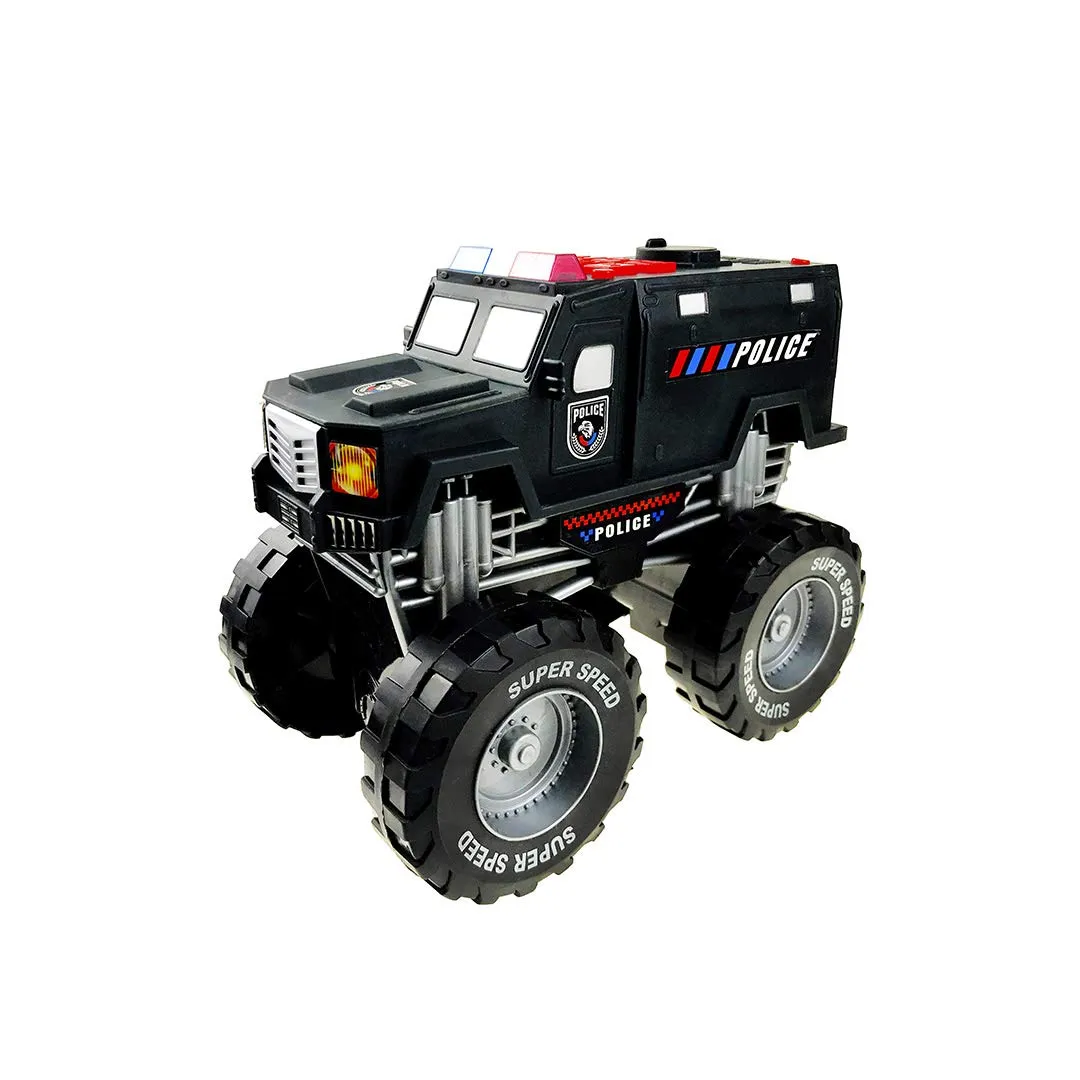 Monster Truck with Lights and Sounds, Police Vehicle Toy, for Boys and Girls Ages 3 