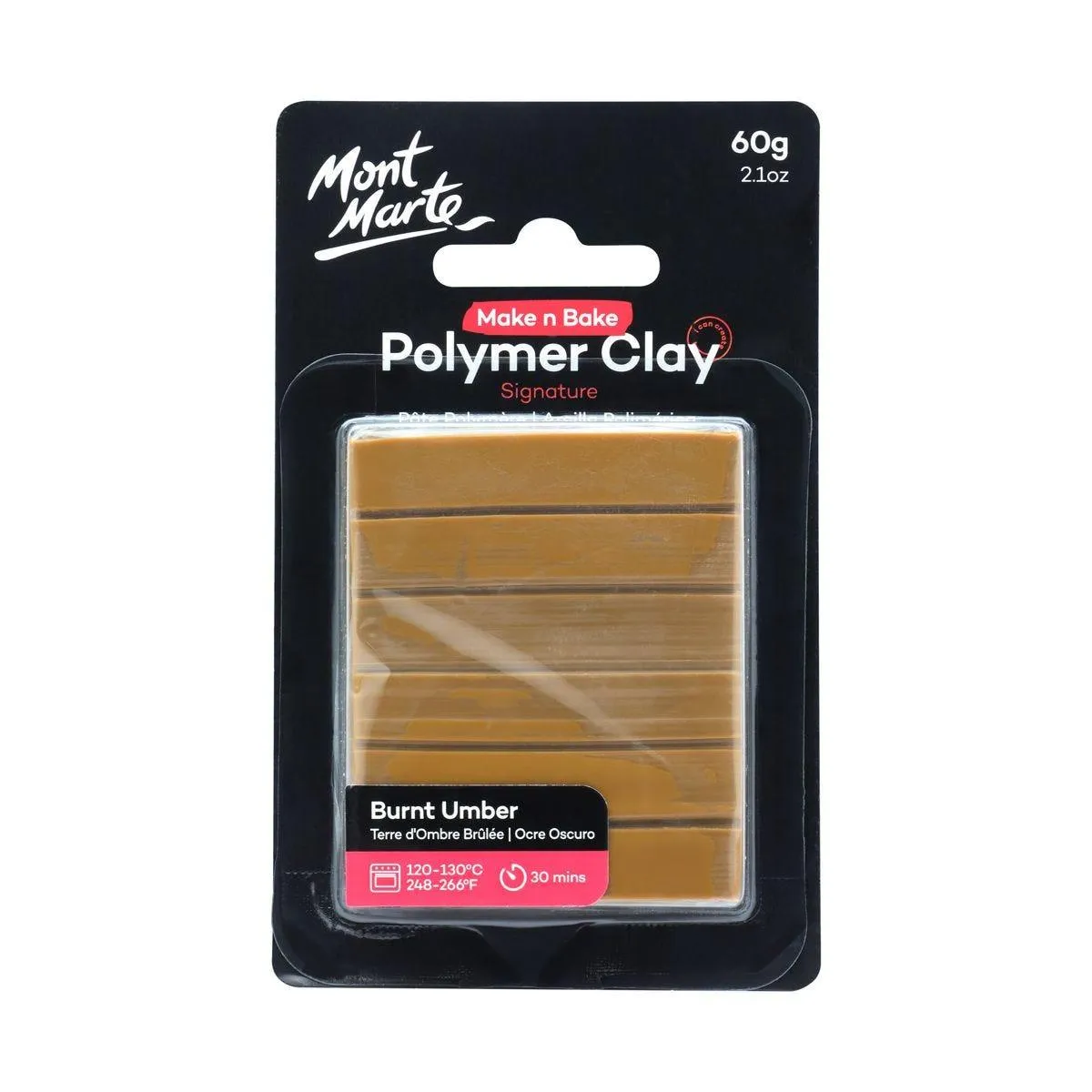 Mont Marte Make n Bake Polymer Clay Signature 60g - Burnt Umber