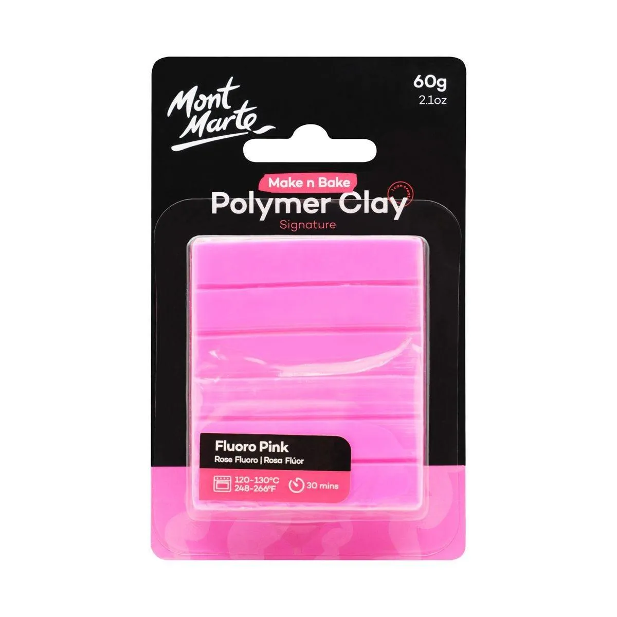 Mont Marte Make n Bake Polymer Clay Signature 60g - Fluro Pink