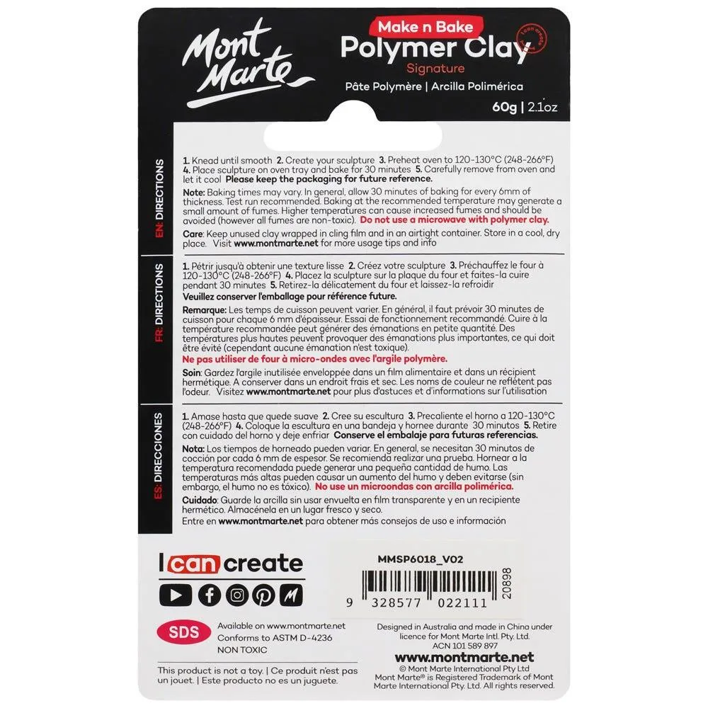 Mont Marte Make n Bake Polymer Clay Signature 60g - Honeydew