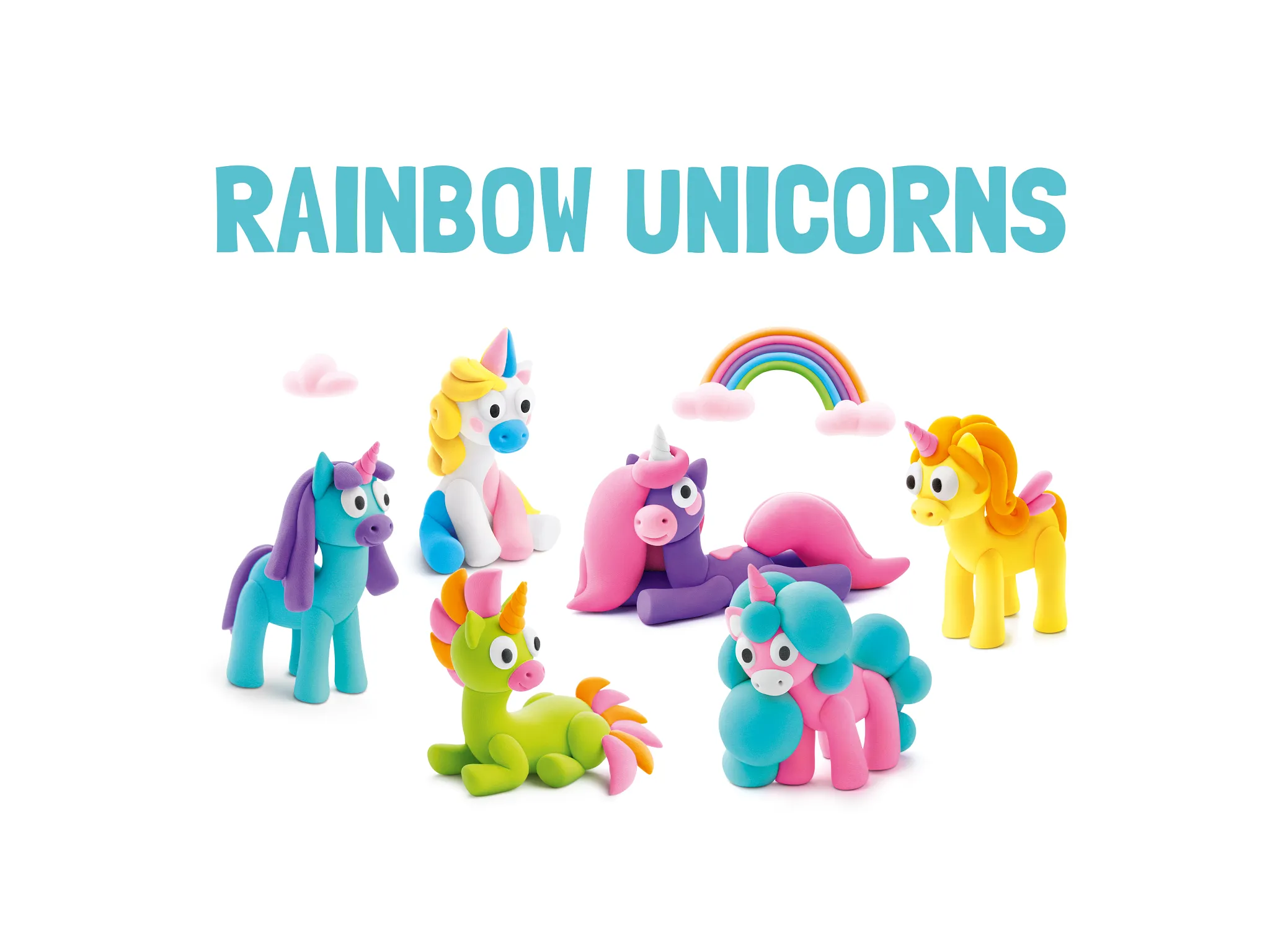 *NEW* Fat Brain Hey Clay - Rainbow Unicorns