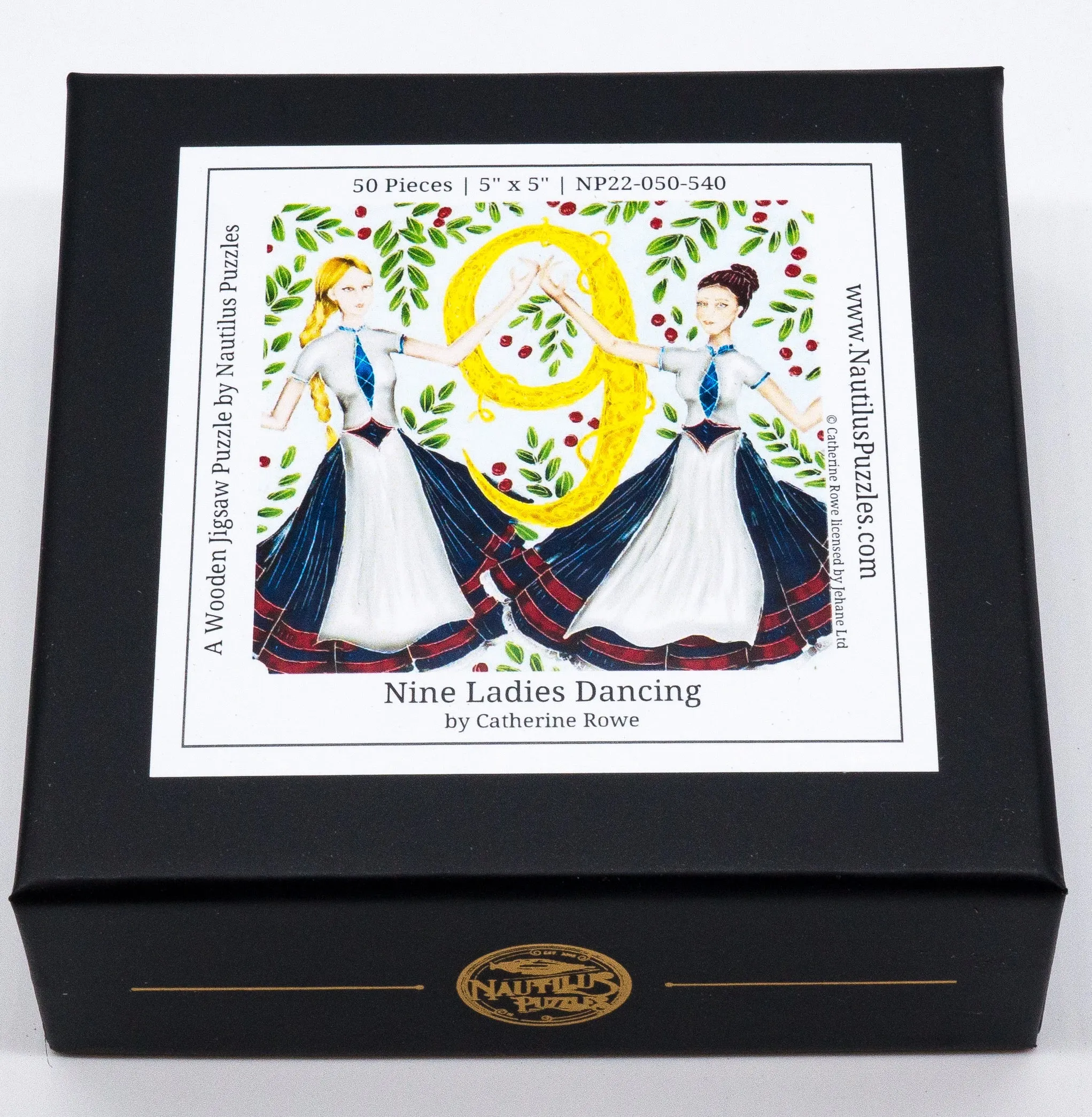 Nine Ladies Dancing (50 Piece Mini Wooden Jigsaw Puzzle)