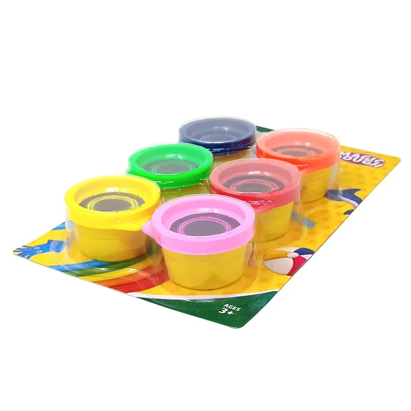 Pack of 6 Magic Dough Neon 25gm | Bright Play Dough for Kids