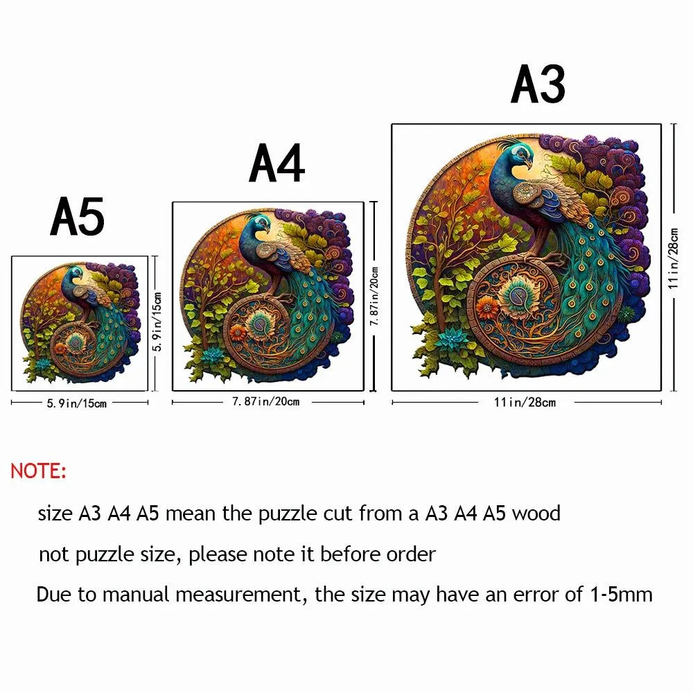 Peacock Paradise Wooden Puzzle Set