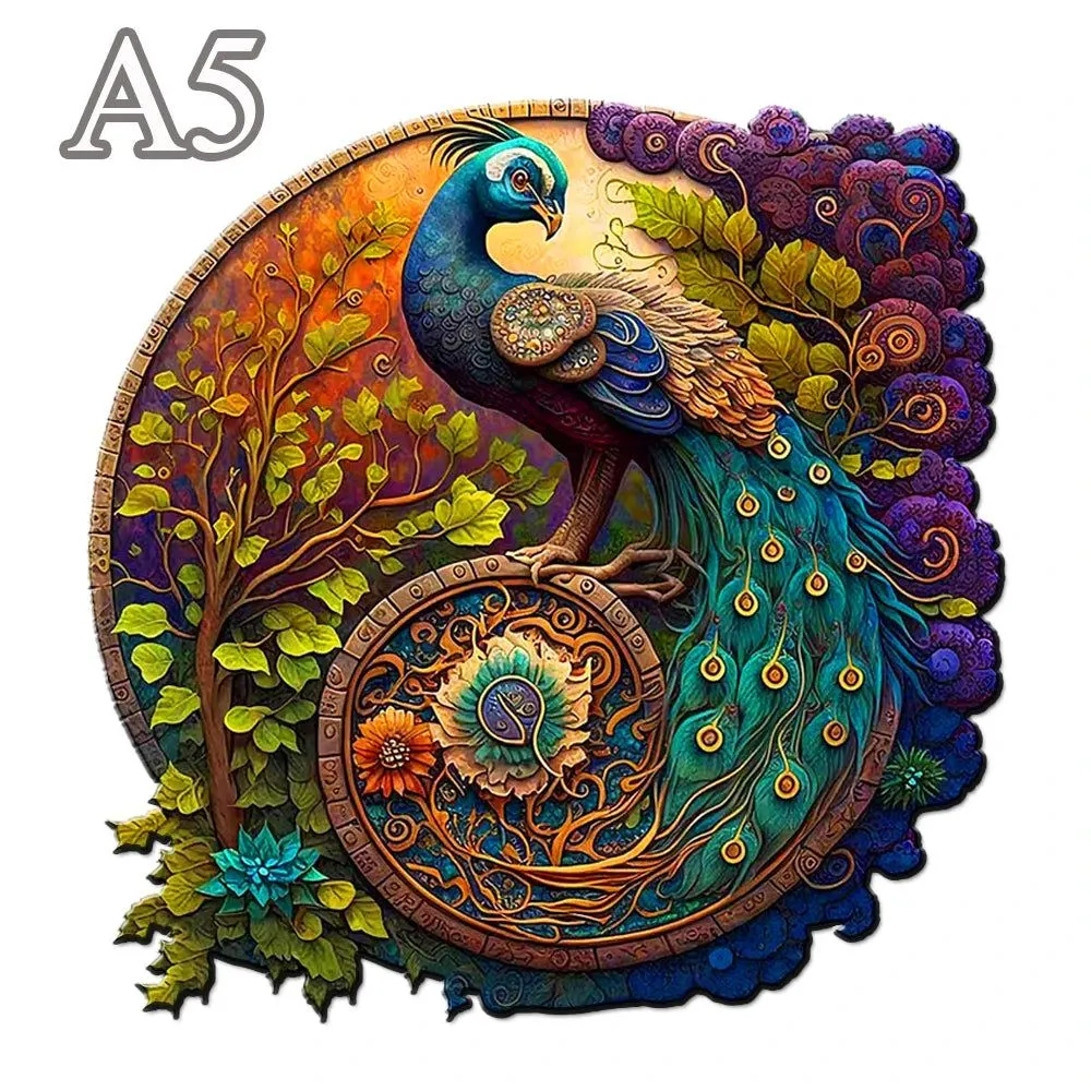 Peacock Paradise Wooden Puzzle Set